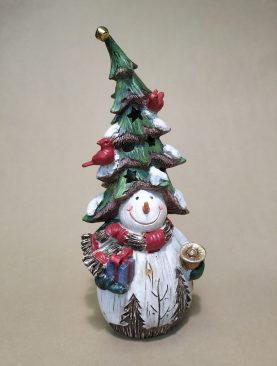 Снеговичок лесничок с елочной шапке